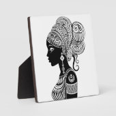 Afrikanische Girl Portrait Tribal Tattoo Fotoplatte (Vorderseite)
