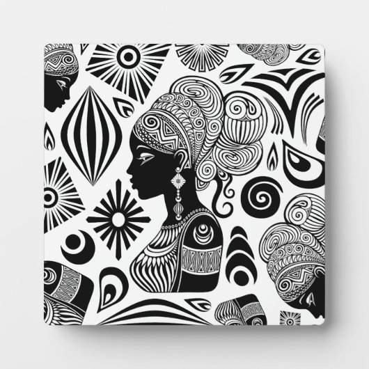 Afrikanische Girl Portrait Tribal Tattoo Fotoplatte (Vorderseite)