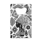 Afrikanische Girl Portrait Tribal Tattoo Geldbeutel Flaschenöffner (Rückseite)