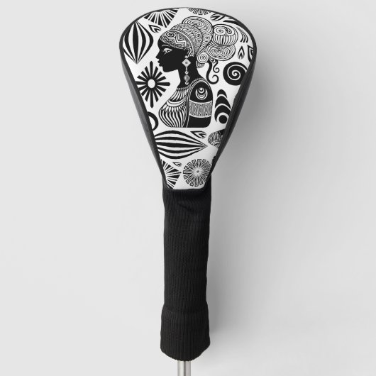 Afrikanische Girl Portrait Tribal Tattoo Golf Headcover (Vorderseite)