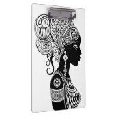 Afrikanische Girl Portrait Tribal Tattoo Klemmbrett (Rechts)