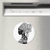 Afrikanische Girl Portrait Tribal Tattoo Magnet (In Situ (Geschirrspüler))