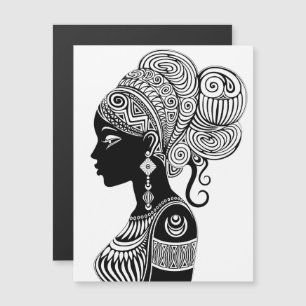 Afrikanische Girl Portrait Tribal Tattoo Magnetkarte