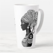 Afrikanische Girl Portrait Tribal Tattoo Milchtasse (Rechte Ecke)