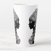 Afrikanische Girl Portrait Tribal Tattoo Milchtasse (Vorderseite)