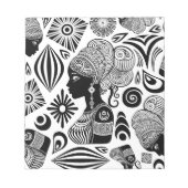 Afrikanische Girl Portrait Tribal Tattoo Notizblock (Vorderseite)