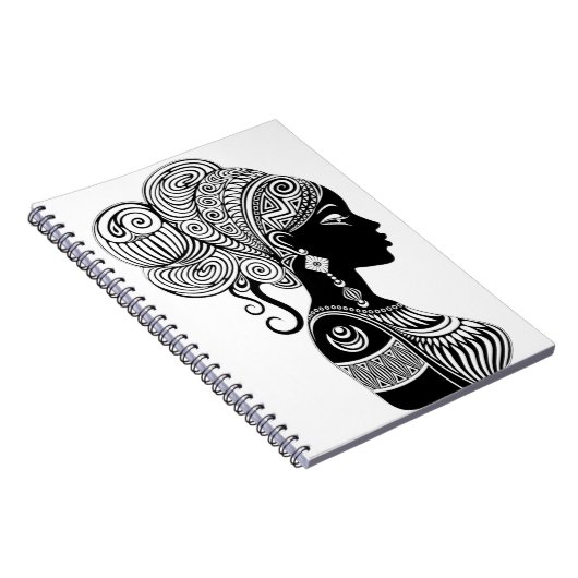 Afrikanische Girl Portrait Tribal Tattoo Notizblock (Rechte Seite)