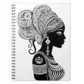 Afrikanische Girl Portrait Tribal Tattoo Notizblock (Vorderseite)