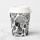 Afrikanische Girl Portrait Tribal Tattoo Pappbecher (Rückseite)