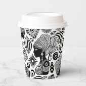 Afrikanische Girl Portrait Tribal Tattoo Pappbecher (Vorderseite)