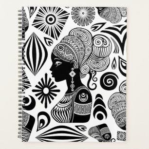 Afrikanische Girl Portrait Tribal Tattoo Planer