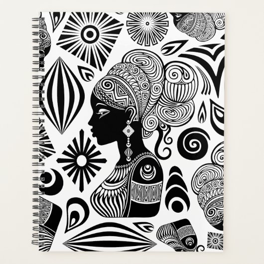 Afrikanische Girl Portrait Tribal Tattoo Planer (Vorderseite)