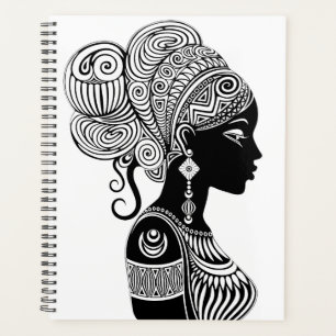 Afrikanische Girl Portrait Tribal Tattoo Planer