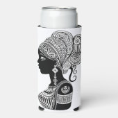 Afrikanische Girl Portrait Tribal Tattoo Selters Dosenkühler (Seltzer Vorderseite)