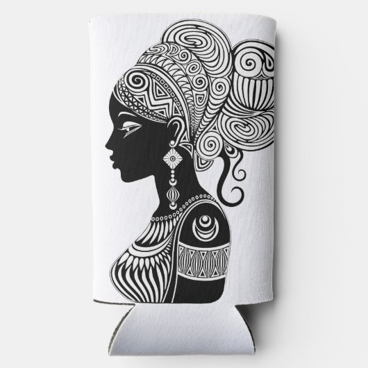 Afrikanische Girl Portrait Tribal Tattoo Selters Dosenkühler (Rückseite)
