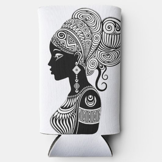 Afrikanische Girl Portrait Tribal Tattoo Selters Dosenkühler (Vorderseite)