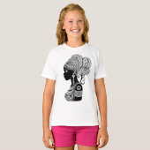 Afrikanische Girl Portrait Tribal Tattoo T-Shirt (Vorne ganz)