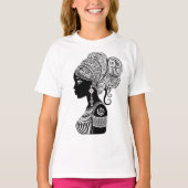 Afrikanische Girl Portrait Tribal Tattoo T-Shirt (Vorderseite)