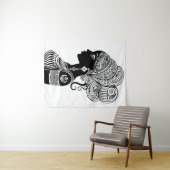 Afrikanische Girl Portrait Tribal Tattoo Wandteppich (Beispiel (Horizontal))