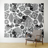 Afrikanische Girl Portrait Tribal Tattoo Wandteppich (Beispiel (Horizontal))