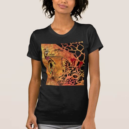 Afrikanische Girl- und Giraffe-T - Shirt (Vorderseite)