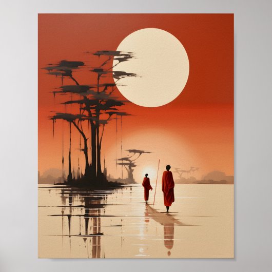 Afrikanische Girls Illustration Minimalistische af Poster (Vorne)