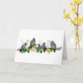 Afrikanische Grau-Papagei-Party-Karte Karte (Gelbe Blume)