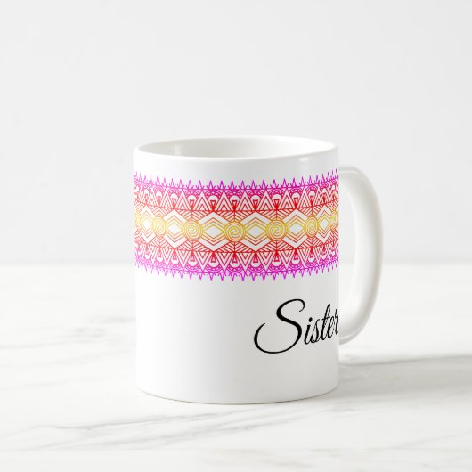 Afrikanische Grenze Gold Rosa personalisierte Umar Kaffeetasse (VorderseiteRechts)