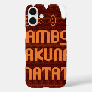 Afrikanische Gruß: Jambo Hakuna Matata Holzdesign iPhone 16 Plus Hülle