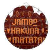 Afrikanische Gruß: Jambo Hakuna Matata Holzdesign Dartscheibe (vorne)