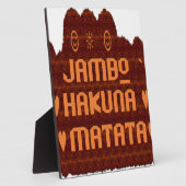 Afrikanische Gruß: Jambo Hakuna Matata Holzdesign Fotoplatte (Seite)