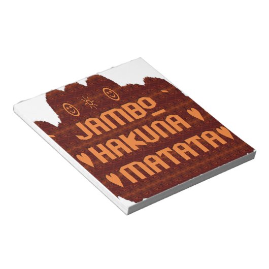 Afrikanische Gruß: Jambo Hakuna Matata Holzdesign Notizblock (angewinkelt)