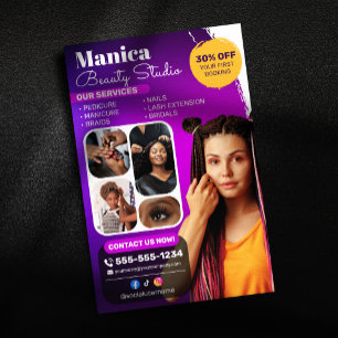 Afrikanische Haar-Flechten Schönheitssalon Nagel M Flyer