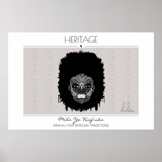 Afrikanische Heritage-Frau mit Stamm-Gesicht Poster (Vorne)