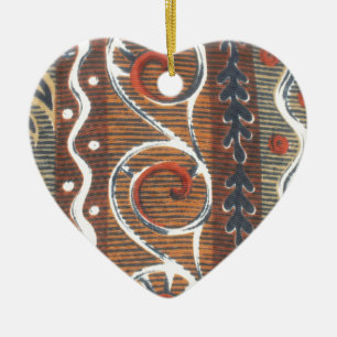 Afrikanische Herz Vintage traditionelle Farben Keramikornament