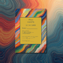 Afrikanische Hochzeit in Urlaubsort aus abstraktem RSVP Karte