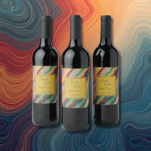 Afrikanische Hochzeit in Urlaubsort aus abstraktem Weinetikett