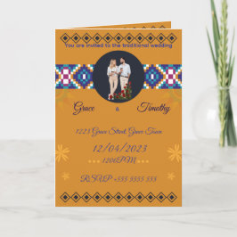 Afrikanische Hochzeitseinladung | Gold- und Kente- Einladung