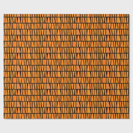 Afrikanische inspirierte orange Dominos Geschenkpapier (Flach)