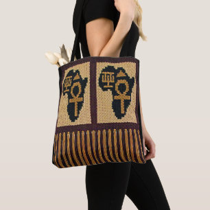 Afrikanische Karte Adinkra Ankh Artisan Crochet Pr Tasche