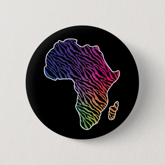 Afrikanische Karte Afrikanischer Pride Zebra Muste Button (Vorderseite)