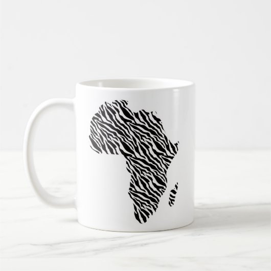 Afrikanische Karte Afrikanischer Pride Zebra Muste Kaffeetasse (Links)