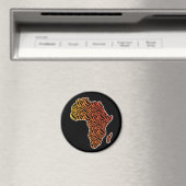 Afrikanische Karte Afrikanischer Pride Zebra Muste Magnet (In Situ (Geschirrspüler))