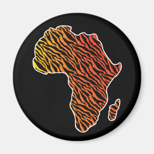 Afrikanische Karte Afrikanischer Pride Zebra Muste Magnet