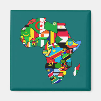 Afrikanische Karte Afrikas Flaggen in Länderkarten Magnet
