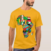 Afrikanische Karte Afrikas Flaggen in Länderkarten T-Shirt (Vorderseite)