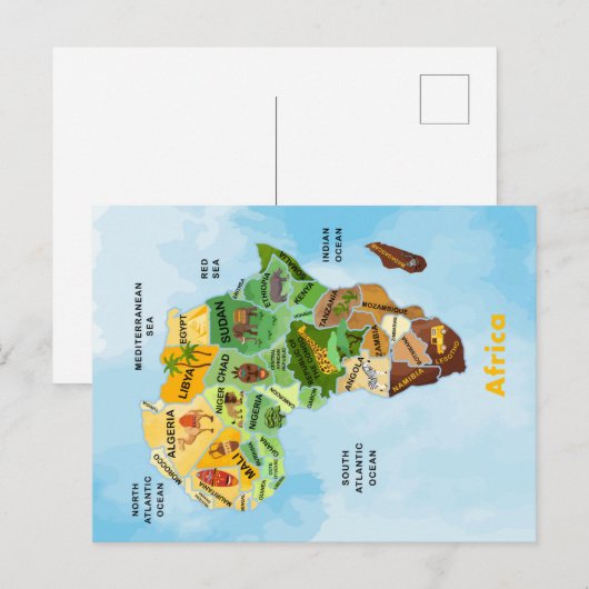Afrikanische Karte Aquarellbilder (Vorne/Hinten)