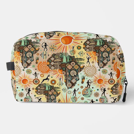 Afrikanische Karte dekorative Stammeselemente Must Waschbeutel (Vorderseite)