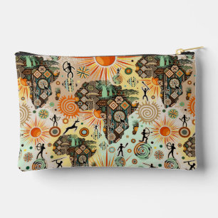 Afrikanische Karte dekorative Stammeselemente Must Zubehörtasche