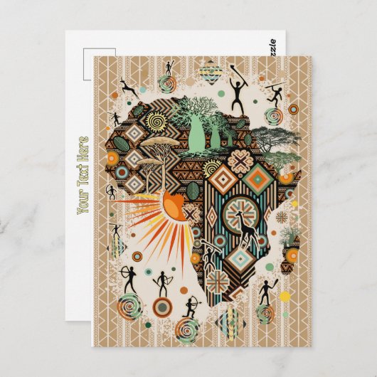 Afrikanische Karte Dekoratives Muster für Stammese (Vorne/Hinten)